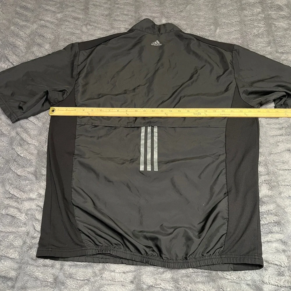 Adidas Golf Mens Black 1/4 Zip Short Sleeve Windbreaker Jacket AE5938 Large